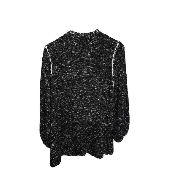 Curio Embroidered Cardigan Sweater Size L Black Acrylic Wool Blend Whimsygoth - Picture 2 of 7